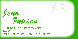 jeno papics business card